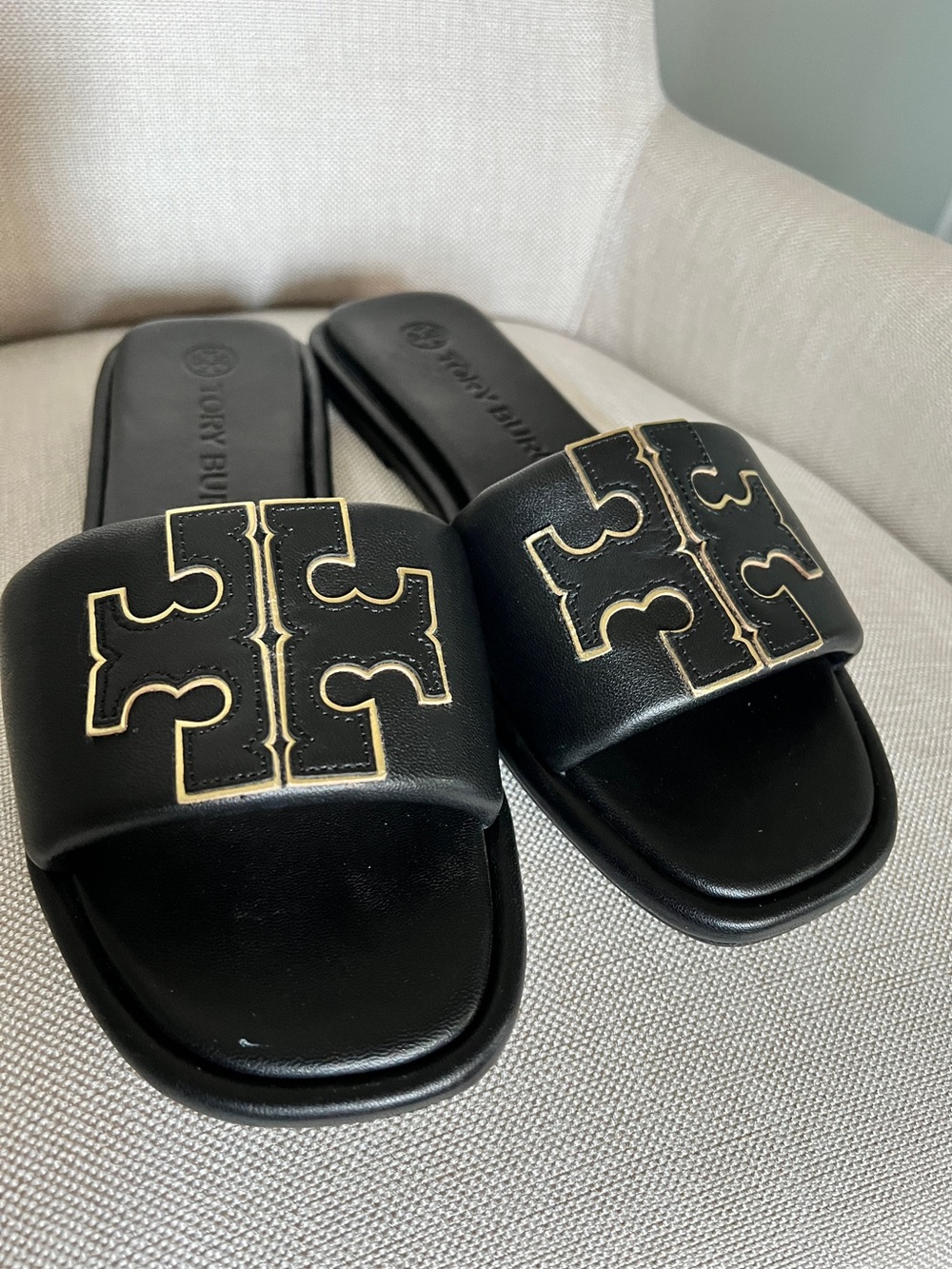 Tory Burch Nappa Leather Double T Sport Slide — Size 8 - Picture 3 of 9